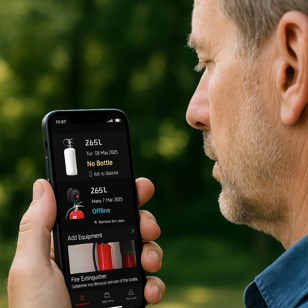 image of app for monitoring digital fire equipment